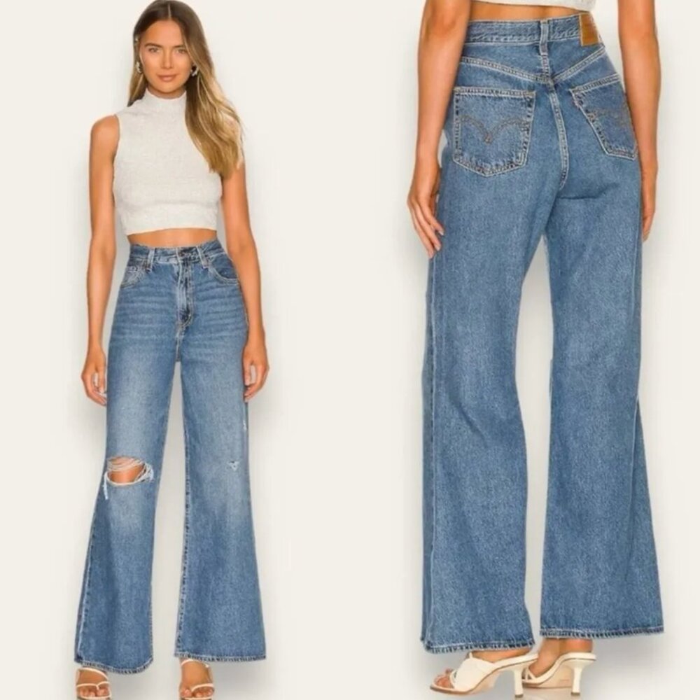 Women's Blue High-Waisted Jeans